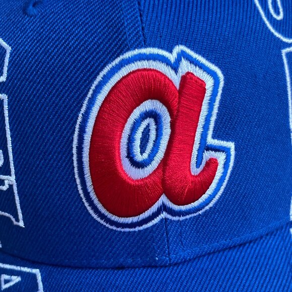 MITCHELL & NESS MLB ATLANTA BRAVES RETRO SPELL OUT SNAPBACK HAT NEW (RARE) - Picture 3 of 5